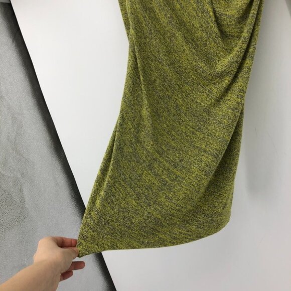 T By Alexander Wang marled yellow LS bodycon mini dress  drape twist back - Picture 8 of 16